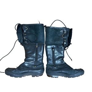 UGG Waterproof Black Leather Shearling Winter Boots EU 36 US 5.5–6